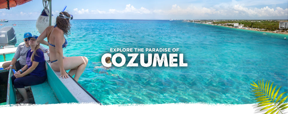 woman swiming in the sea of cozumel reef